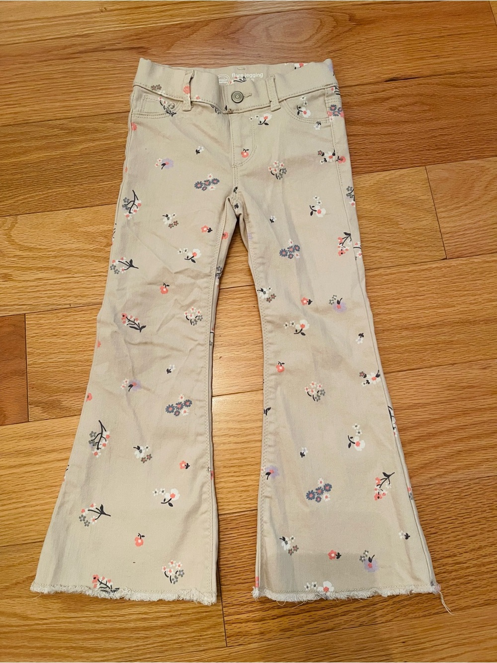 wonder nation Beige Floral Flare Jeans